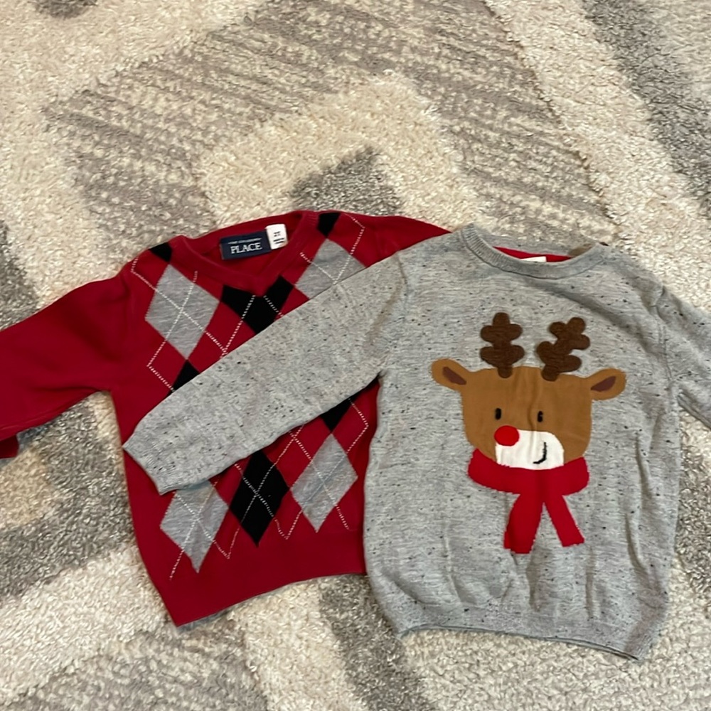 Two 2T sweaters from the Children’s Place and H&M